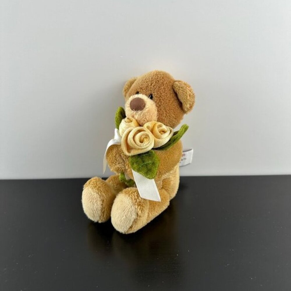 GUND Thinking of You 5” Thank You Flowers Brown Plush Stuffed Animal Teddy Bear